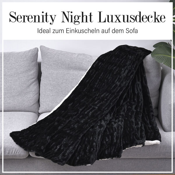Serenity Night: Luxusdecke aus Kunstfell, Schwarz image number 2