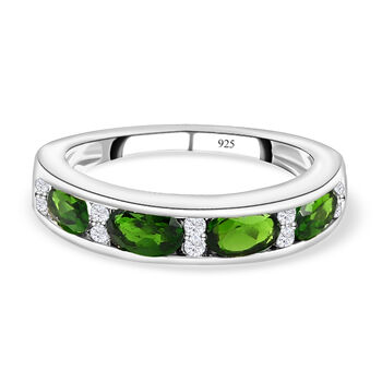 Nat&uuml;rlicher Chromdiopsid und Zirkon-Ring - 1,21 ct.