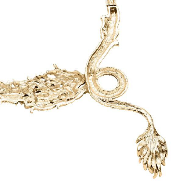 Stimulierte, orangefarbene Katzenaugen und wei&szlig;e Kristall-Halskette 40,5 cm - 0,60 ct. image number 4