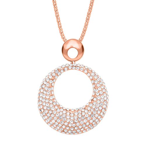 Weiße Kristall-Halskette in Roségoldton, 73,75 cm - 5 ct. image number 0