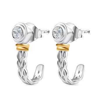 J Francis gefertigt mit SWAROVSKI-  Zweifarbige Swarovski Zirkonia Ohrringe