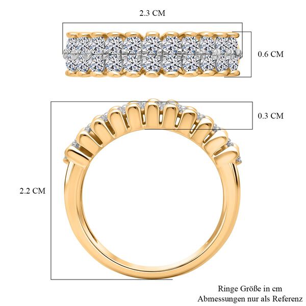 LUXURIANT DIAMOND - Lab Grown Diamant VS-EF SGL zertifiziert Ring 925 Silber 750 Gelbgold Vermeil (Größe 17.00) ca. 1.00 ct image number 6