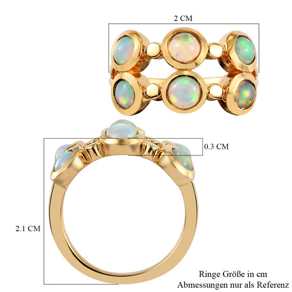 Nat&uuml;rlicher, &auml;thiopischer Opal-Ring, 925 Silber vergoldet  ca. 1,05 ct image number 7