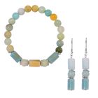 Mehrfarbiger Amazonit Schmuckset Reiner Edelstahl ca. 136.00 ct