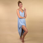 Gestreiftes Sommerkleid mit Saum, One Size, Blau image number 4