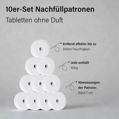 10er Set Luftentfeuchter Nachfüllpatronen, Duftfrei image number 1
