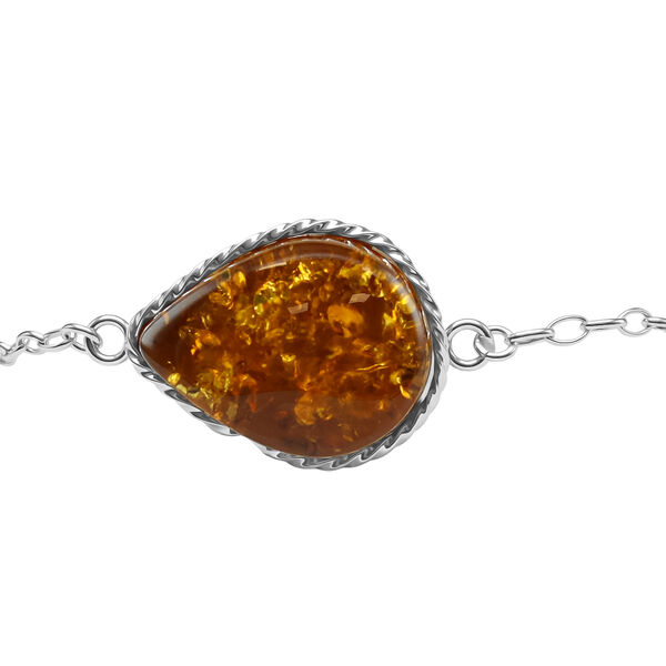 Nat&uuml;rlicher Baltischer Bernstein Armband ca. 19 cm 925 Silber