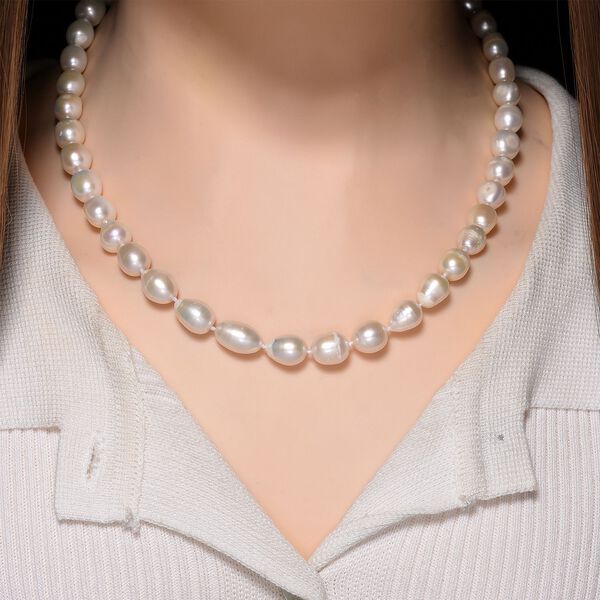 D'Joy wei&szlig;e S&uuml;&szlig;wasser Perle 45+5cm Halskette image number 3