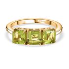 D'Joy Nat&uuml;rlicher Peridot Ring, 925 Silber vergoldet (Gr&ouml;&szlig;e 20.00) ca. 1.93 ct