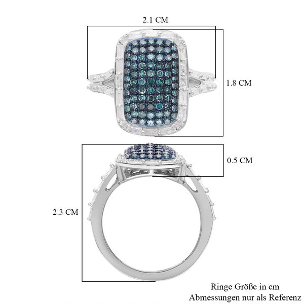Blauer und wei&szlig;er Diamant-Ring - 1 ct. image number 6