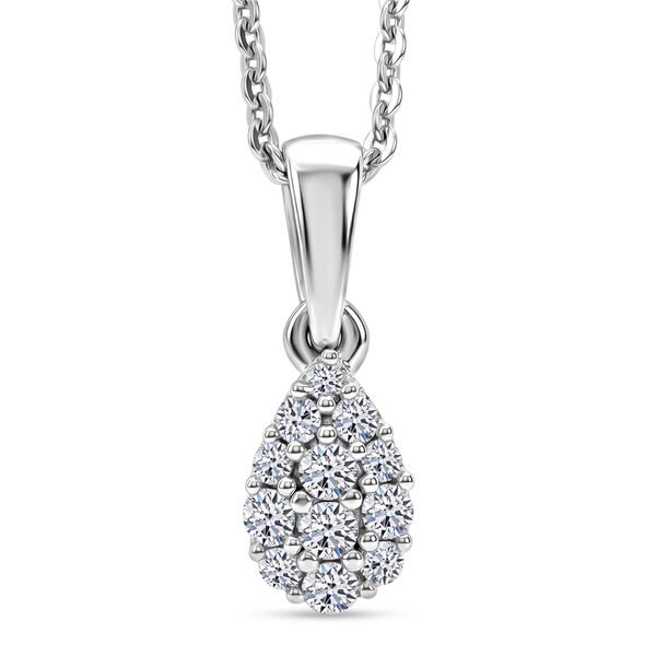 LUXURIANT SI-GH Labor Diamant Anh&auml;nger mit 50cm Kette - 0,15 ct.