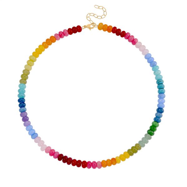 Mehrfarbige Quarzit  45+5cm Halskette - 230 ct. image number 3