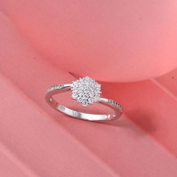 Lustro Stella Weißer Zirkonia Ring 925 Silber rhodiniert (Größe 17.00) image number 1