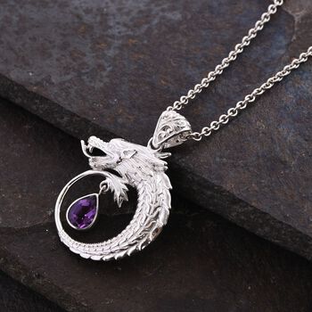 Afrikanischer Amethyst Anh&auml;nger, 925 Silber ca. 1.28 ct.