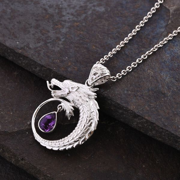 Afrikanischer Amethyst Anh&auml;nger, 925 Silber ca. 1.28 ct. image number 1