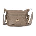 Stylische Umhängetasche mit verstellbarem Gurt, 6 Fächern, RFID-Schutz, 28x12x24 cm, Beige