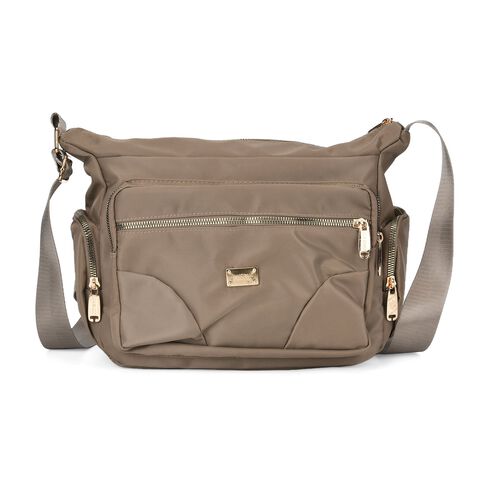 Stylische Umhängetasche mit verstellbarem Gurt und RFID-Schutz, Beige image number 0