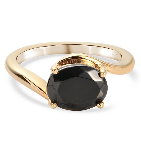 Elite Shungit Ring 925 Silber vergoldet  ca. 1,17 ct