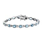 London Blau Topas-Armband, ca. 19 cm, 925 Silber platiniert ca. 9,52 ct