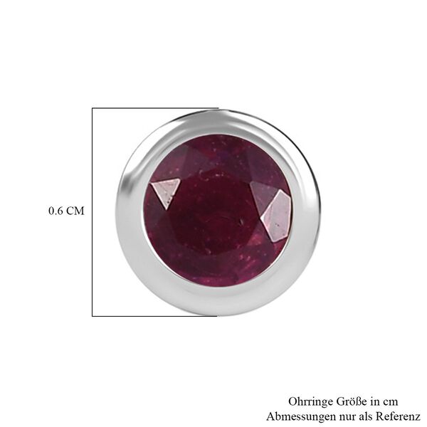 Afrikanische Rubin Ohrringe, 925 Silber rhodiniert - 0,76 ct. image number 7