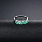 AAA Kagem Sambia Smaragd und Zirkon 5 Stein Ring 925 Silber rhodiniert  ca. 1,26 ct image number 1