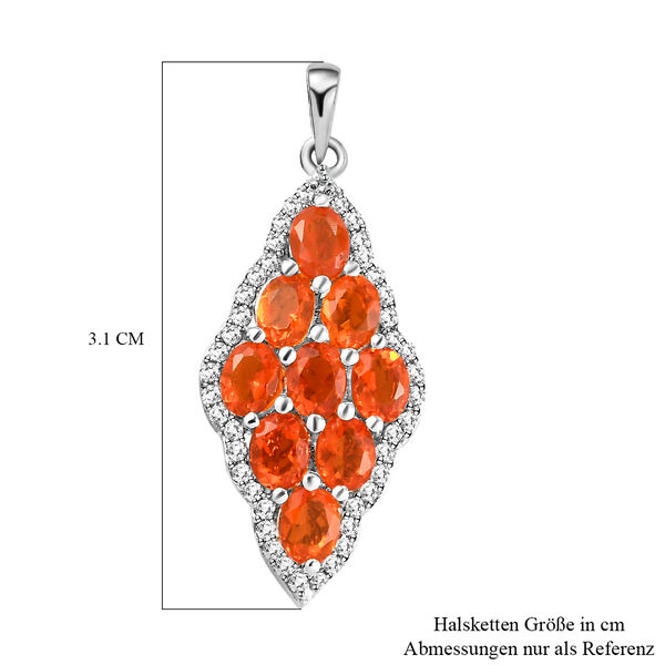 Salamanca Feueropal und Zirkon-Cluster-Anh&auml;nger in Silber image number 6