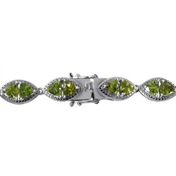Peridot Armband ca. 20 cm 925 Silber rhodiniert ca. 13.30 ct