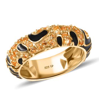 GP Trionfo Leopard Kollektion - AA Citrin Ring 925 Silber 750 Gelbgold Vermeil (Gr&ouml;&szlig;e 18.00) ca. 0.88 ct