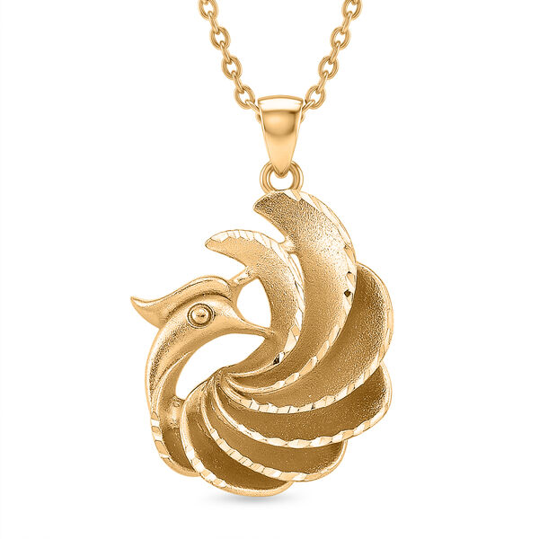 GOLD LOOKS - Pfau Halskette, Nickelfreies Messing, ca. 50 cm + 5 cm Extender, ca. 9,50g