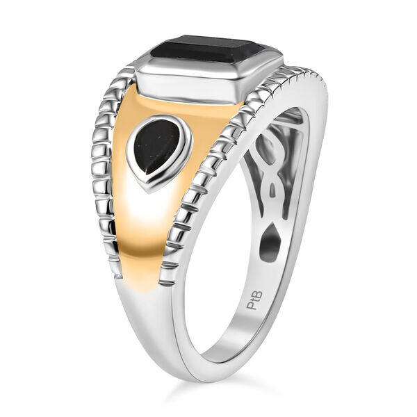 Schwarzer Spinell Ring Messing (Größe 17.00) ca. 1,91 ct image number 3