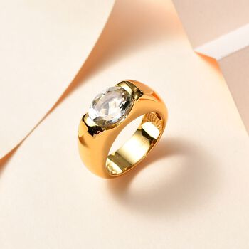 Prasiolith Ring Messing,  (Gr&ouml;&szlig;e 21.00) ca. 2.16 ct