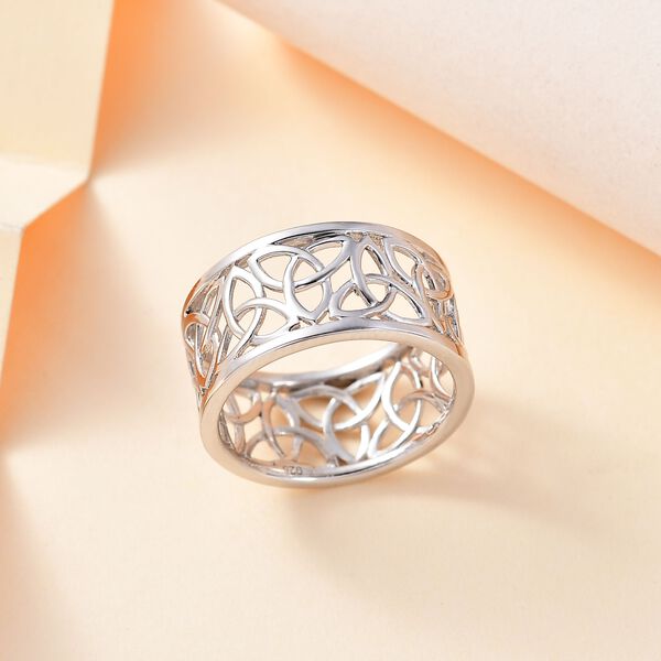 Filigranem durchbrochenem Design Ring, 925 Silber rhodiniert, (Gr&ouml;&szlig;e 17.00) image number 2