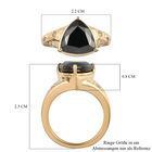 Elite Shungit und Zirkon Ring 925 Silber vergoldet  ca. 2,34 ct image number 6