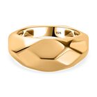 Geometrischer Ring,  925 Silber 750 Gelbgold Vermeil, (Größe 19.00) ca. 5,26g