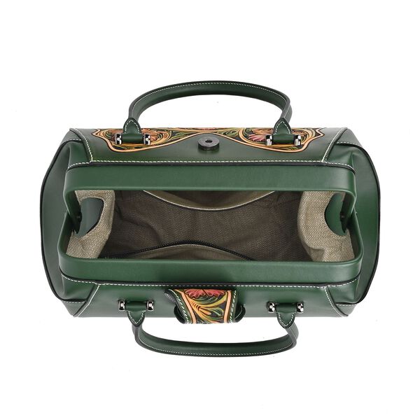 Grand Pelle  - Echtleder Handtasche, 35,5x23x18 cm, dunkelgr&uuml;n image number 10