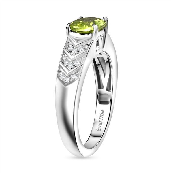 Peridot, Weißer Zirkon Ring Nickelfreies Messing (Größe 19.00) ca. 1,38 ct image number 4