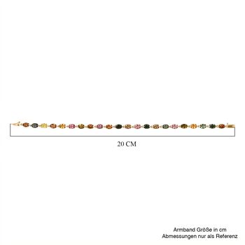 AAA Mehrfarbig-Turmalin Armband ca. 19 cm 375 Gold ca. 10,76 ct.