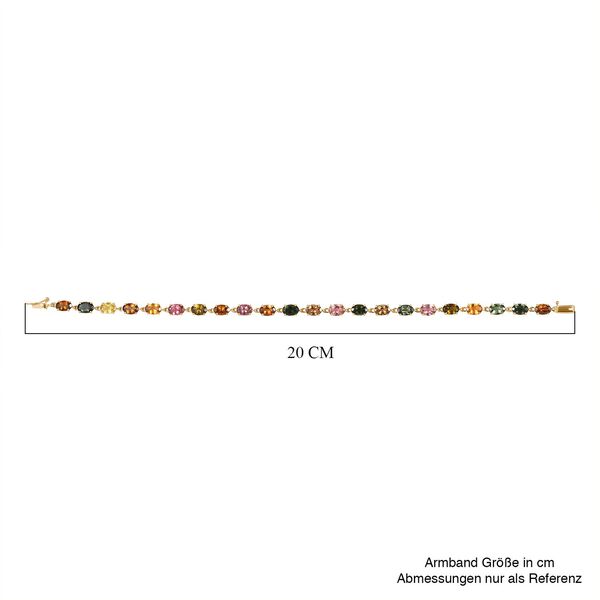 AAA Mehrfarbig-Turmalin Armband ca. 19 cm 375 Gold ca. 10,76 ct. image number 4