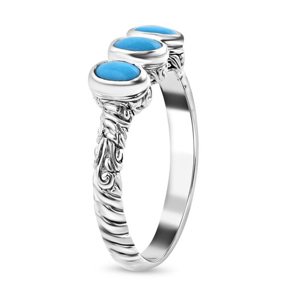 Royal Bali - Sleeping Beauty Türkis Ring, 925 Silber, (Größe 21.00), ca. 1.37 ct image number 3