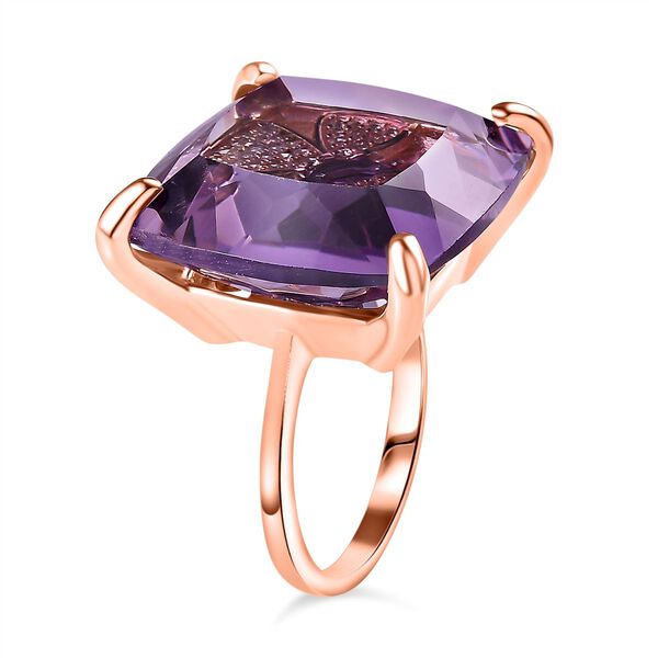 GP Trionfo Kollektion - AA Rose De France Amethyst und afrikanischer Amethyst, Zirkon und blauer Saphir-Ring - 27,65 ct. image number 5