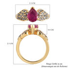 Afrikanischer Rubin und Zirkon Ring 925 Silber vergoldet  ca. 1,82 ct image number 6