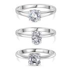 3er Set - D joy Moissanit Ring, 925 Silber rhodiniert (Gr&ouml;&szlig;e 18) ca. 2,65 ct.