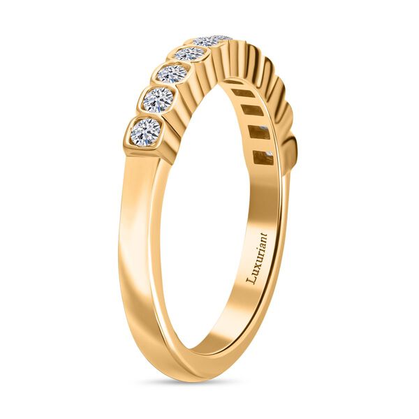 LUXURIANT SI Labor Diamant Ring, 925 Silber 750 Gelbgold Vermeil- 0,28 ct. image number 4