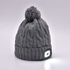 Gestrickte Mütze mit Wiederaufladbaren und wasserdichtem LED Licht, Grau