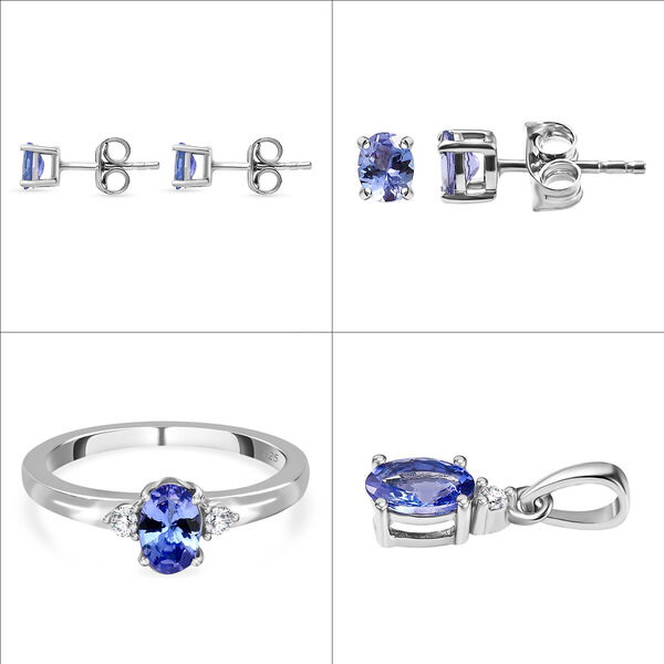 3er-Set AA Tansanit und Zirkon Ring, Ohrringe und Anh&auml;nger - 1,85 ct. image number 8
