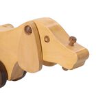 Handgefertigter Holzspielzeug-Hund auf Rädern, Größe 30x10x9 cm, Braun image number 2