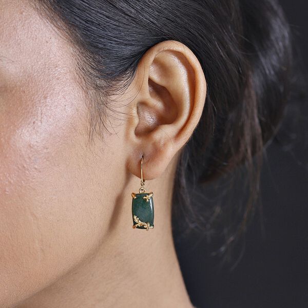 Grüne Aventurin Ohrringe, Messing, ca. 15.95 ct image number 3