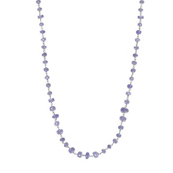 Tansanit-Halskette, ca. 50 cm, 925 Silber ca. 27.00 ct