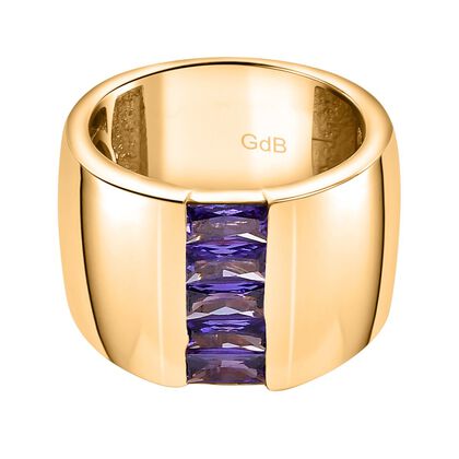 Blauer Zirkonia Ring Messing  (Gr&ouml;&szlig;e 16.00) ca. 1,43 ct