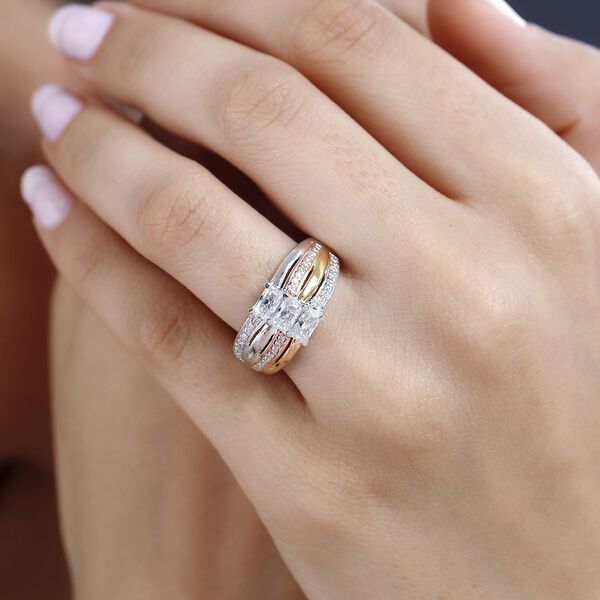 Moissanit Tricolor Ring, ca. 1,11 ct image number 4